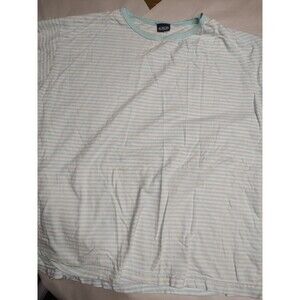 Homors Plus Size 22x24 Woman Green & White Stripped  T Shirt Top